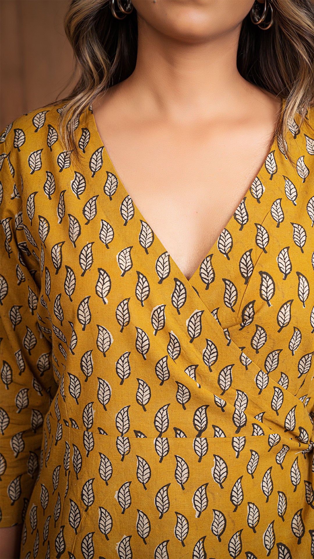 Krisha Wrap Dress - Mustard