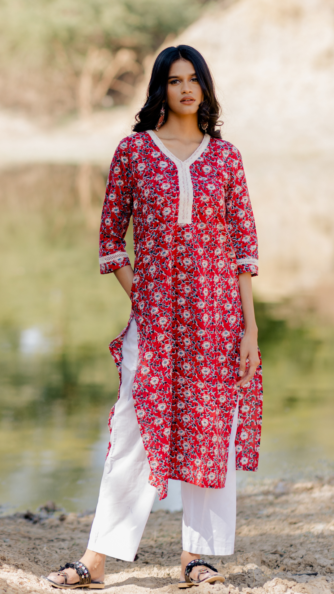 Sara Hand Block Kurta