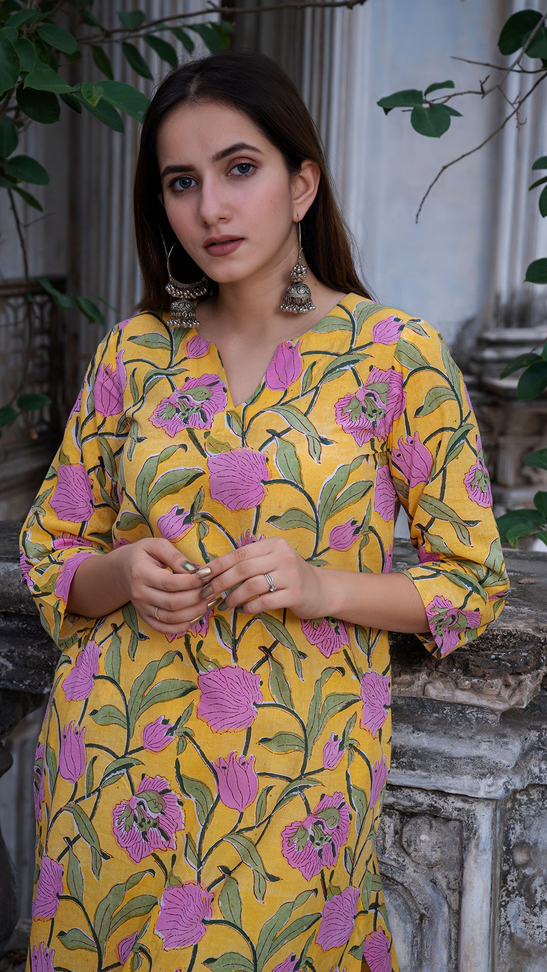 Kesar Sanganeri Hand Block Cotton Kurta