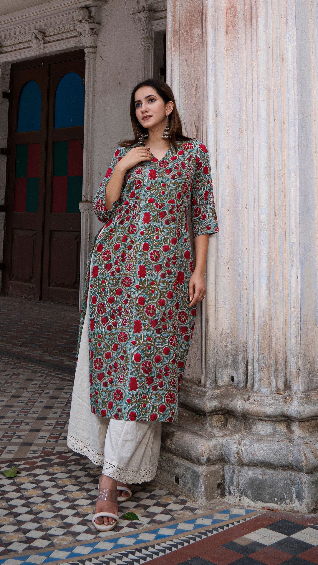 Diva Sanganeri Hand Block Cotton Kurta