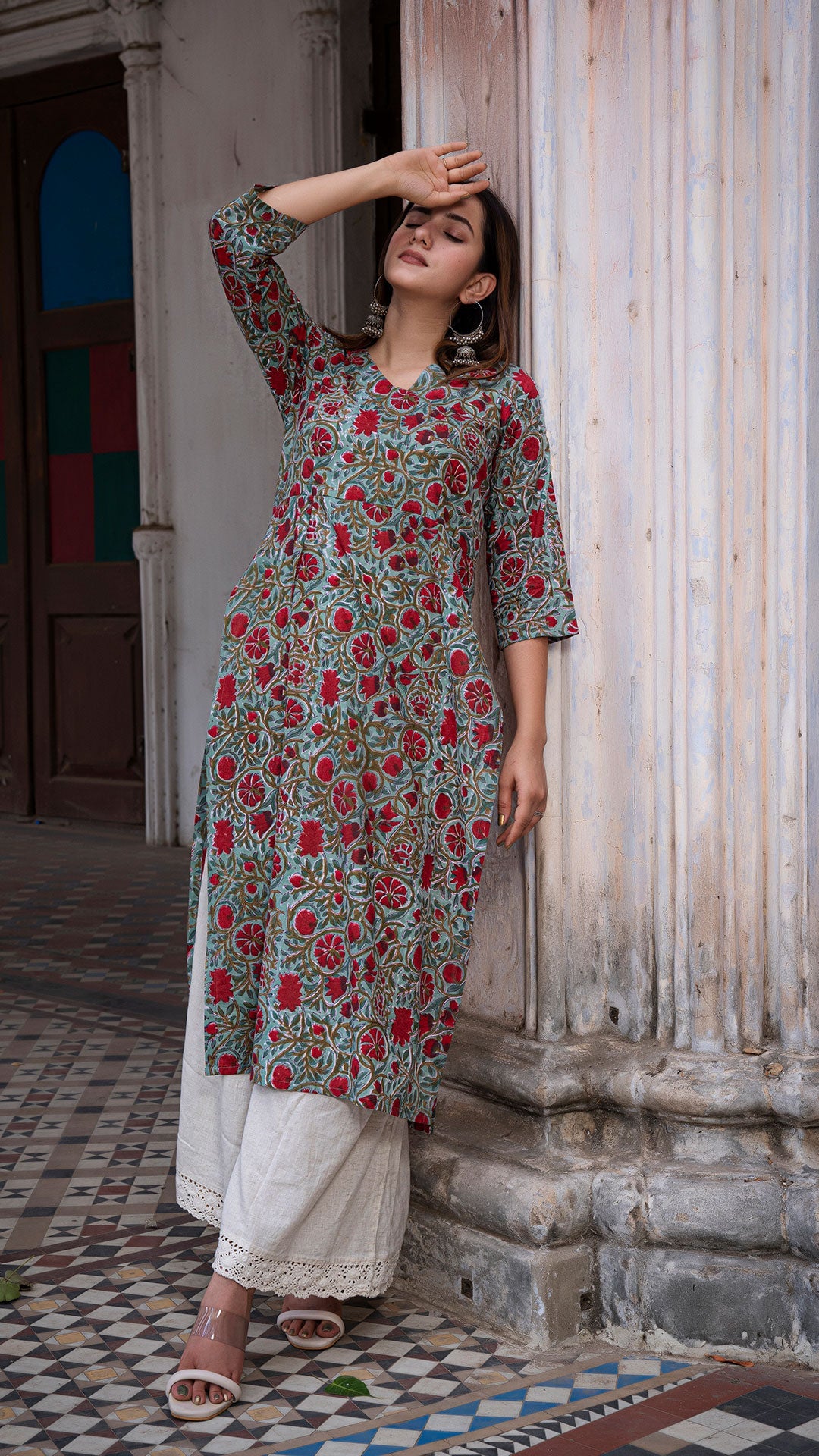 Diva Sanganeri Hand Block Cotton Kurta