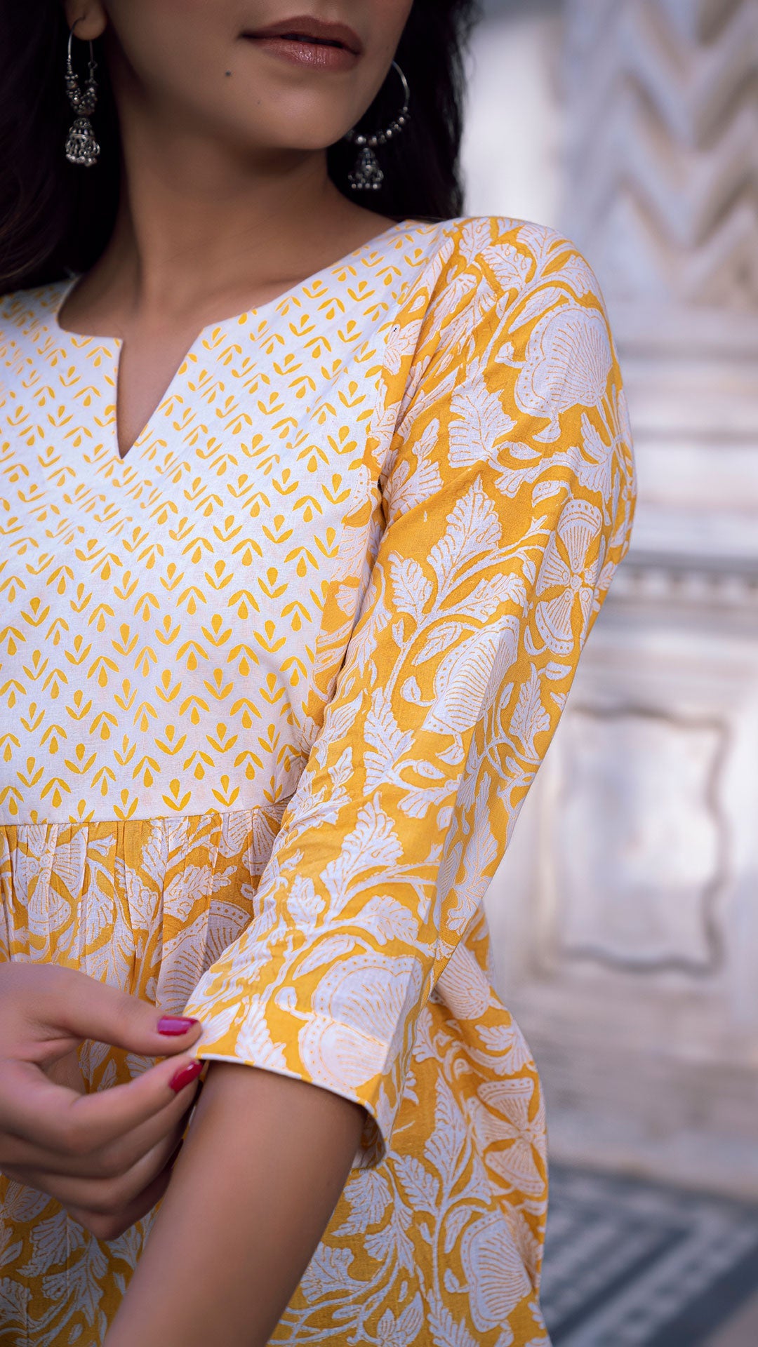 Aanya Sanganeri Short Kurta In Yellow