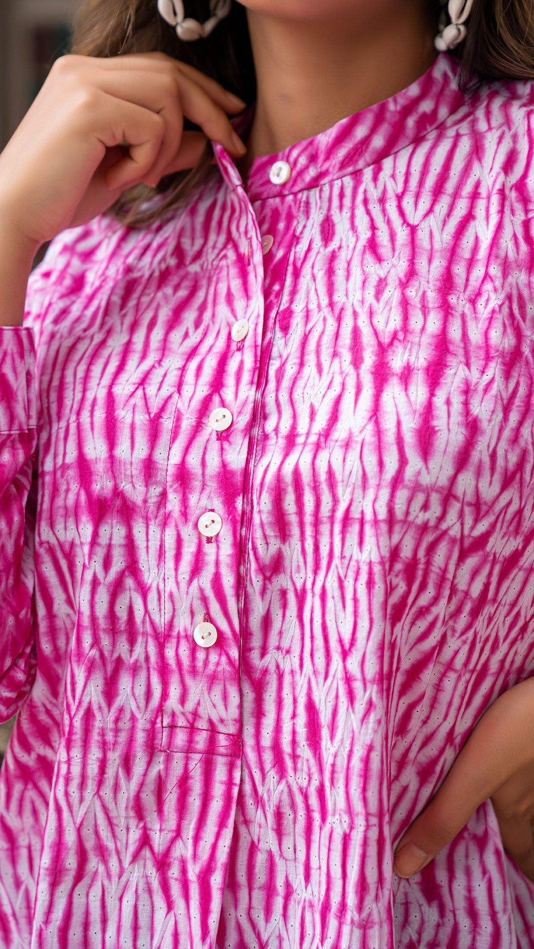 Aayat Pink Shibori Kaftan